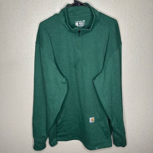 Carhartt 1/4 Zip Pullover Teal Jacket Relaxed Fit Size 2XL - Picture 2 of 4